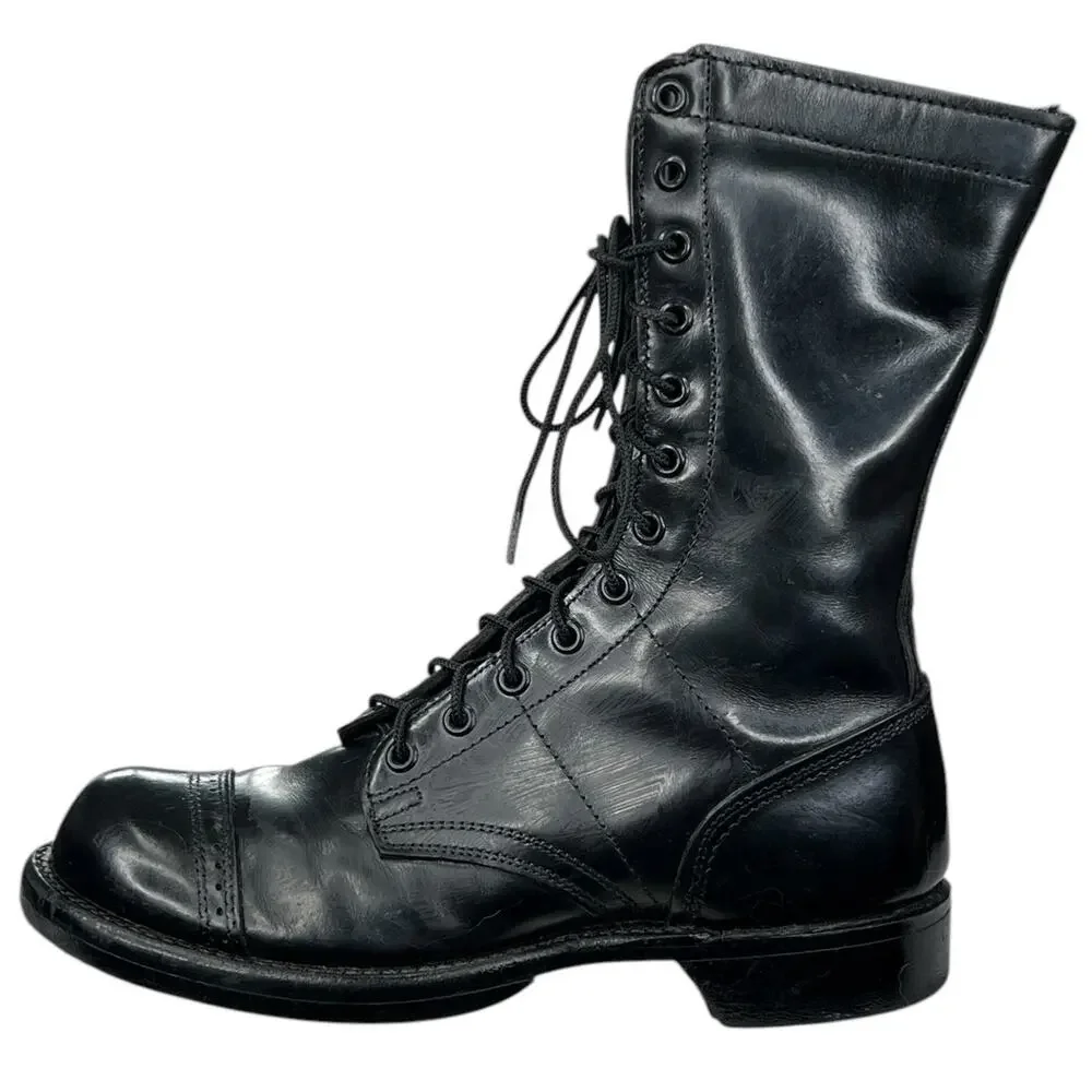 Vintage Corcoran Men's Narrow Cap Toe Black Leather 1500 Jump Boots Size 6.5 C